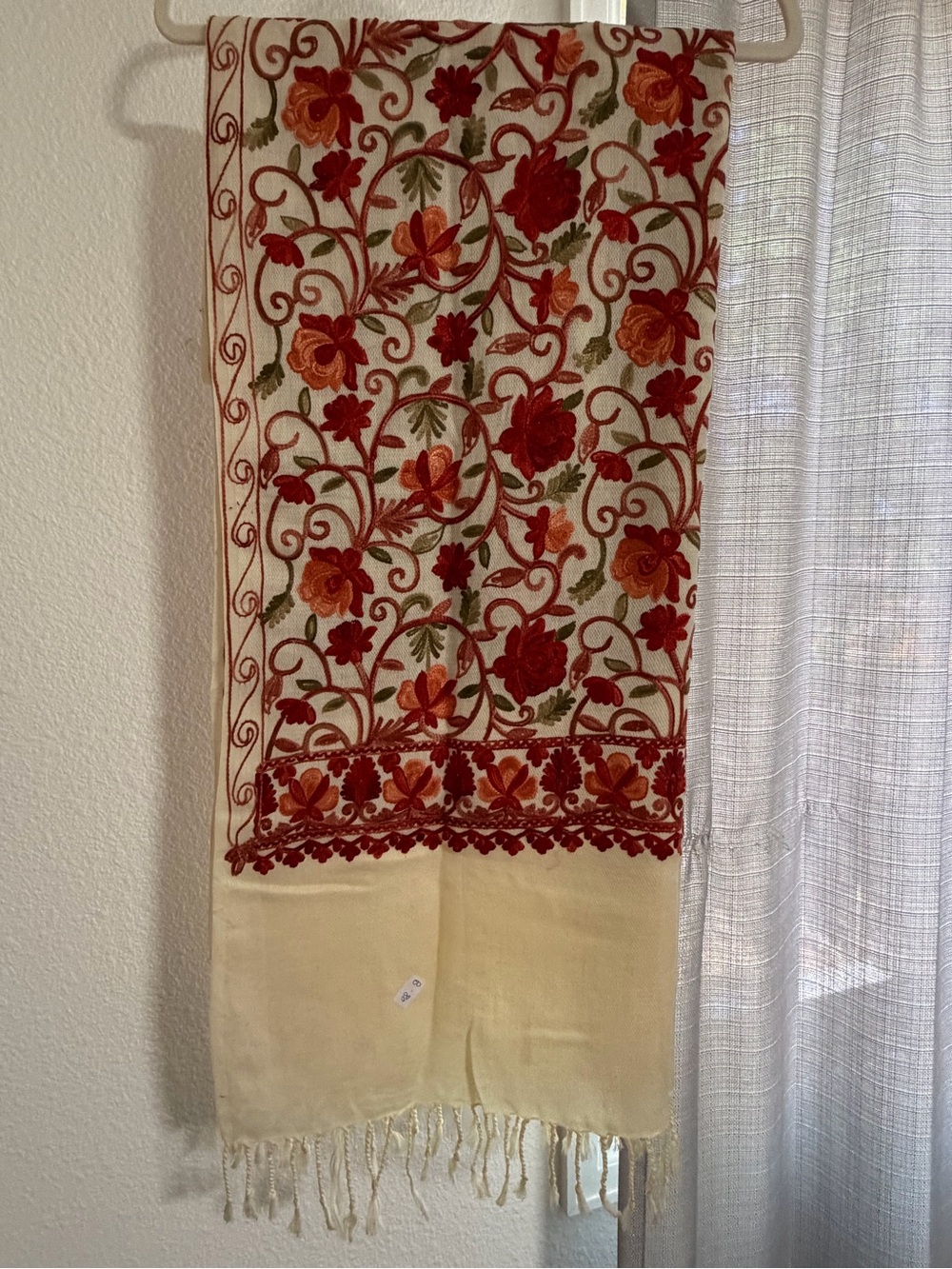 Kashmiri Woolen Embroidered Long Scarf/Shawl - Picture 2 of 3